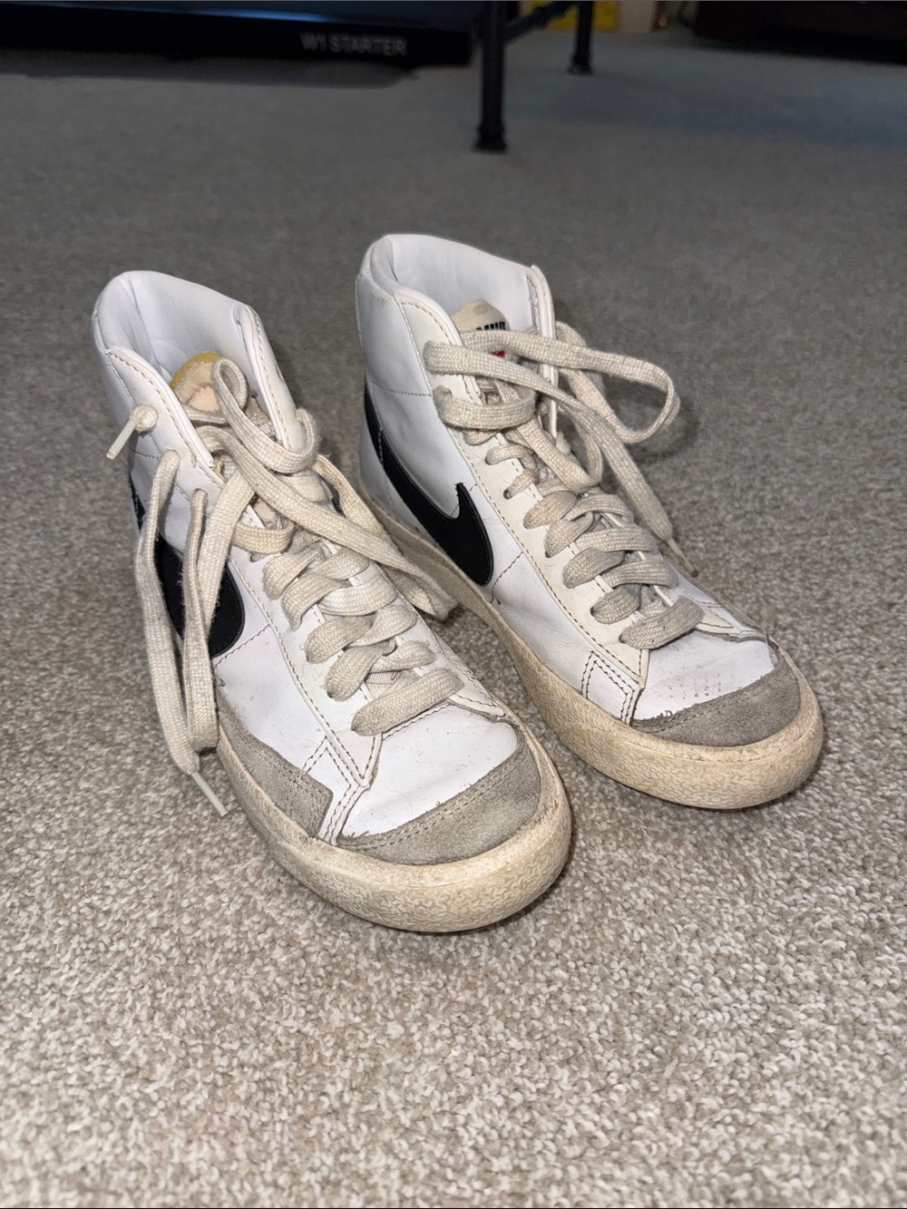 Nike Women’s White and Black High-Top Sneakers
